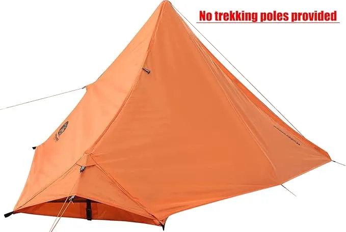 1 Person Trekking Pole Tent for Backpacking - Ultralight Backpacking Tent, Waterproof Hiking Tent for Camping, Lightweight Camping Tent for Scouts, Trekker(NO Trekking Poles!!!)