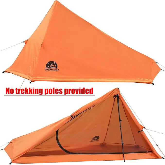 1 Person Trekking Pole Tent for Backpacking - Ultralight Backpacking Tent, Waterproof Hiking Tent for Camping, Lightweight Camping Tent for Scouts, Trekker(NO Trekking Poles!!!)