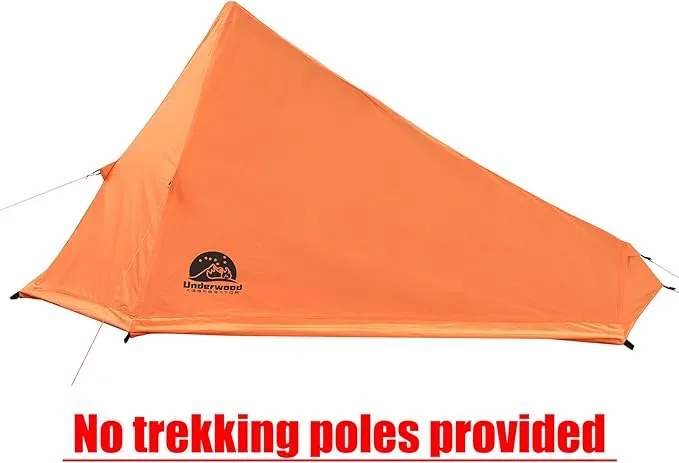 1 Person Trekking Pole Tent for Backpacking - Ultralight Backpacking Tent, Waterproof Hiking Tent for Camping, Lightweight Camping Tent for Scouts, Trekker(NO Trekking Poles!!!)