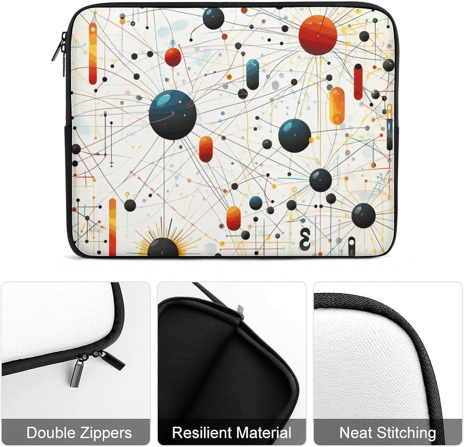12inch Laptop Sleeve Bag Physics Print Laptop Bag for Men Women Sleeve Water Resistant Computer Case Computer Carrying Bag