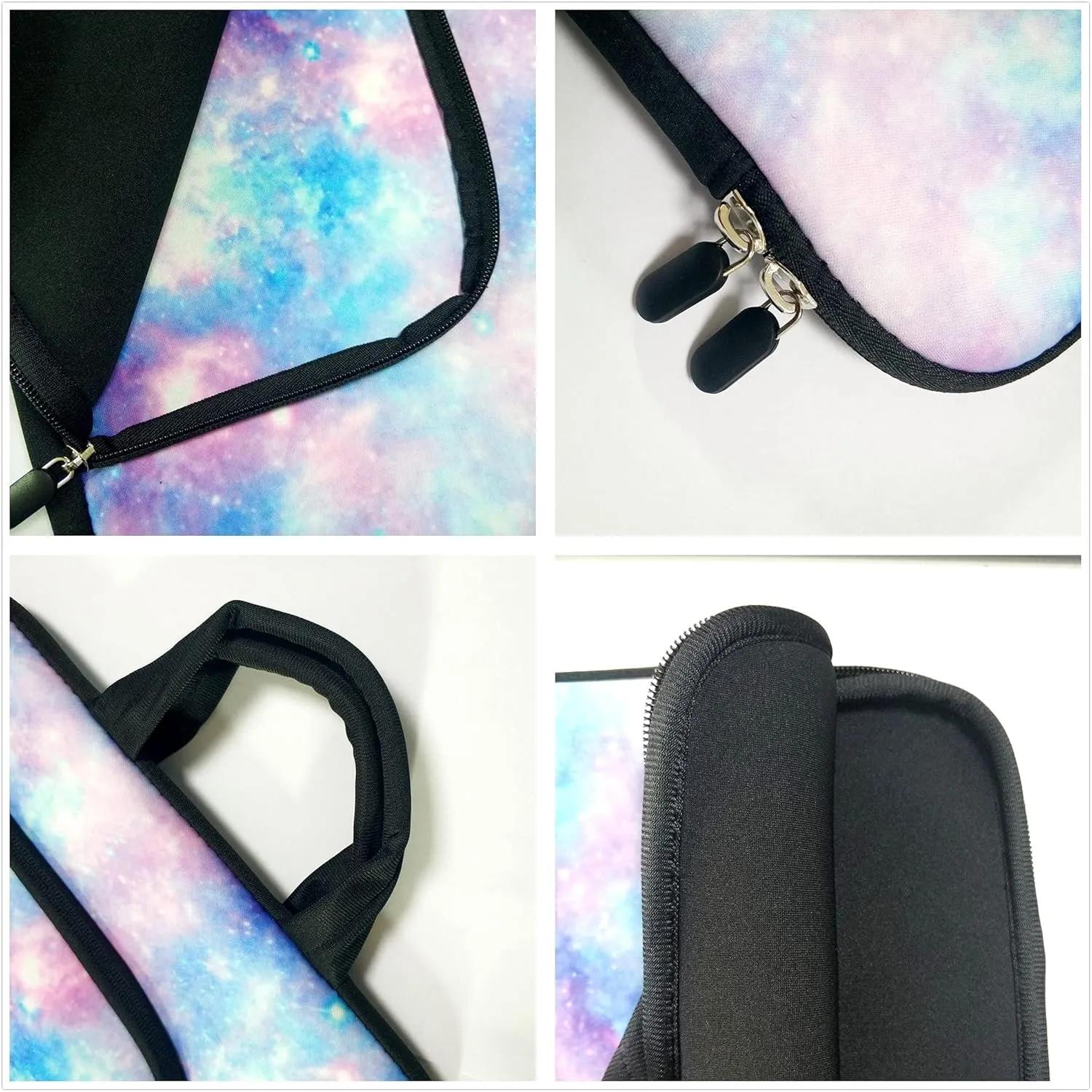 14 15 15.4 15.6 inch Laptop Handle Bag Computer Protect Case Pouch Holder Notebook Sleeve Neoprene Cover Soft Carrying Case with Extra Pockets For Dell Lenovo Toshiba Chromebook ASUS Acer(Blue Galaxy)