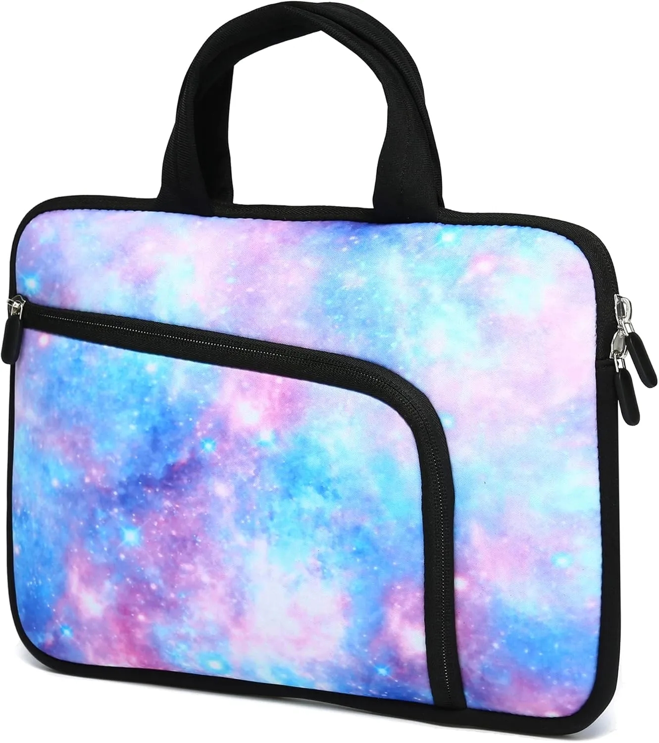 14 15 15.4 15.6 inch Laptop Handle Bag Computer Protect Case Pouch Holder Notebook Sleeve Neoprene Cover Soft Carrying Case with Extra Pockets For Dell Lenovo Toshiba Chromebook ASUS Acer(Blue Galaxy)