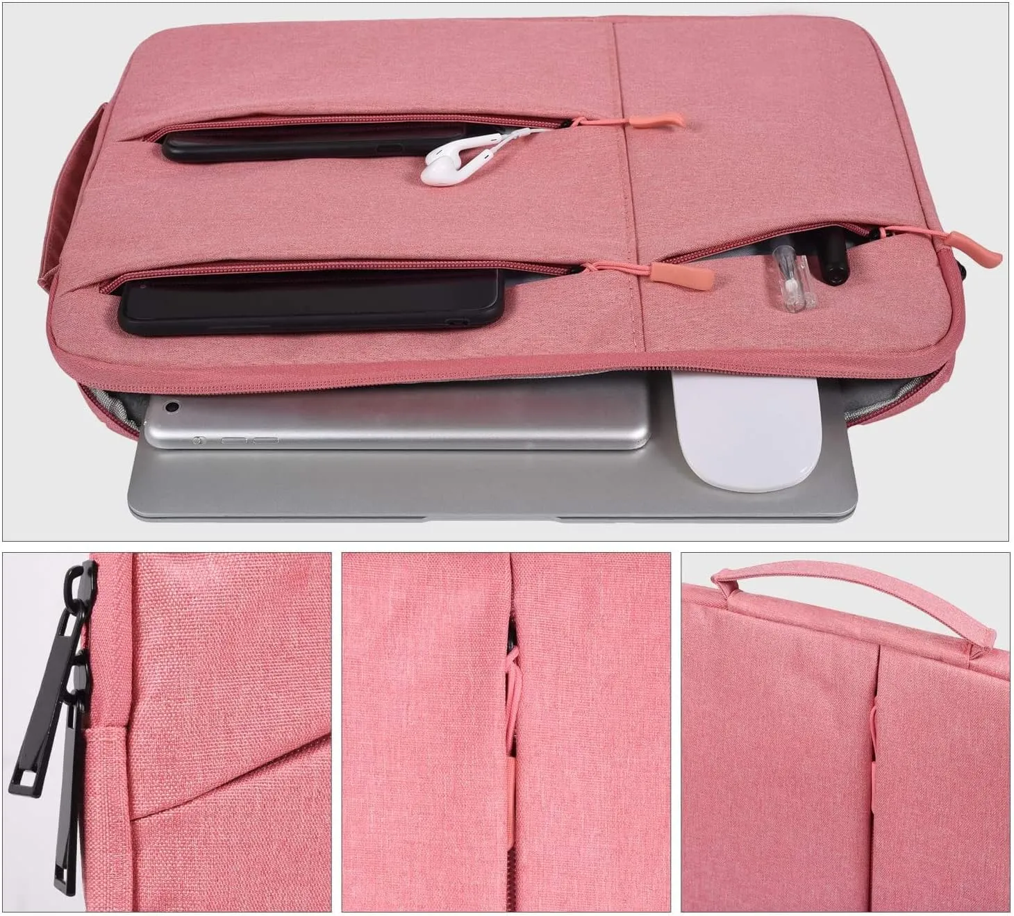 14-15 Inch Waterproof Laptop Case Compatible Acer Chromebook 14/Aspire 14,HP Chromebook 14,LG Gram 14", VivoBook 14/ ZenBook 14", Dell Inspiron,Samsung HP Stream 14 inch Laptop Bag, Pink