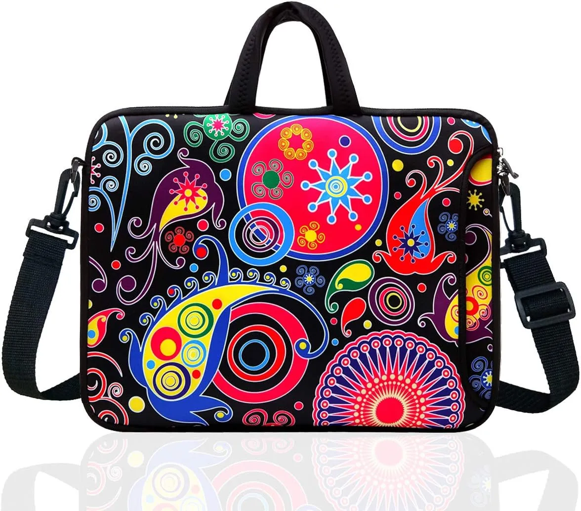 14-Inch Laptop Shoulder Bag Sleeve Case With Handle For 13" 13.3" 14" 14.1" Netbook/Macbook Air Pro (Classic Colourful)