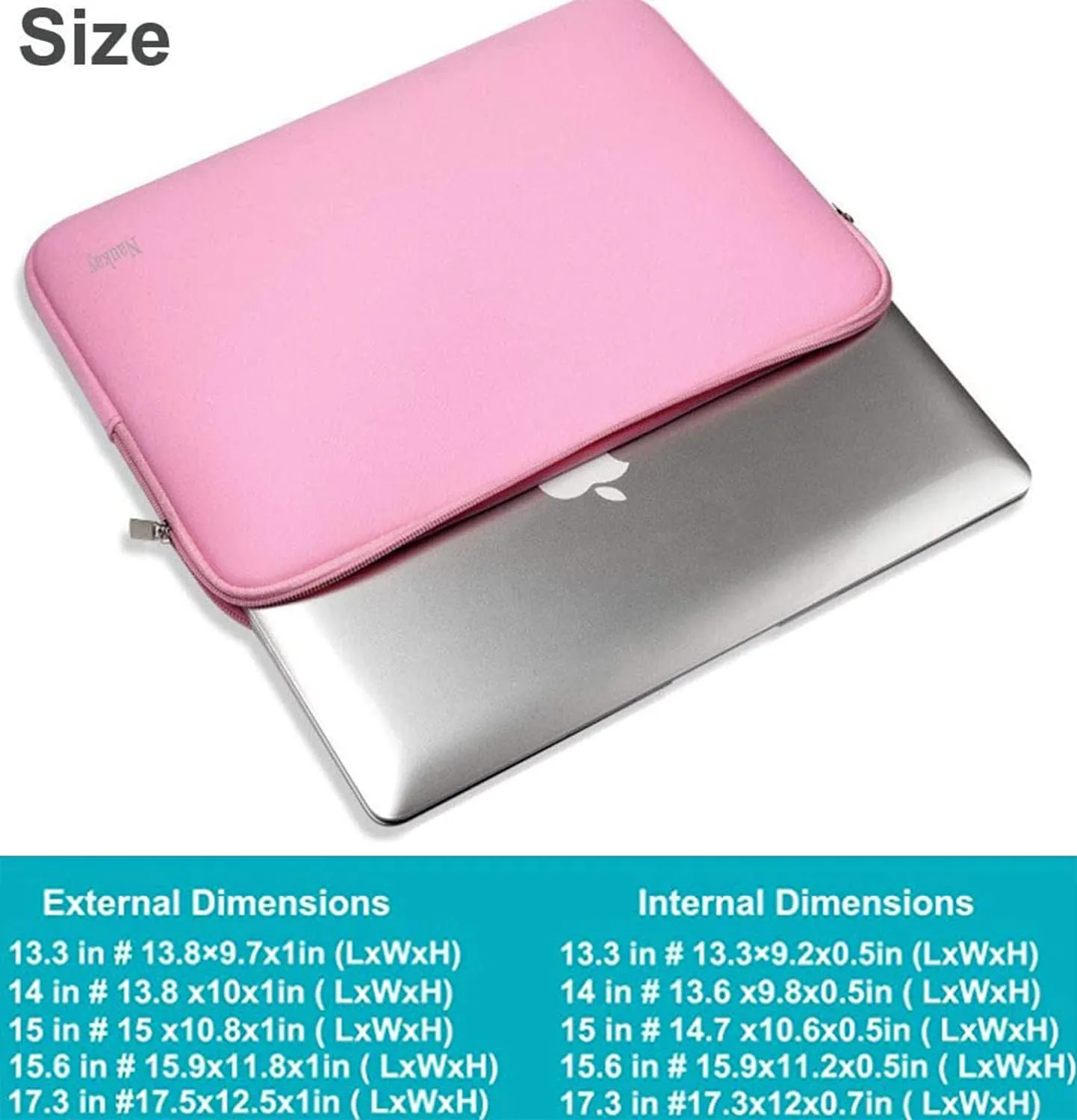 14 Inch Laptop Sleeve, Resistant Neoprene Laptop Sleeve/Notebook Computer Pocket Case/Tablet Briefcase Carrying Bag for 14 inch HP, Lenovo, Asus Notebook, Ultrabook, Pink