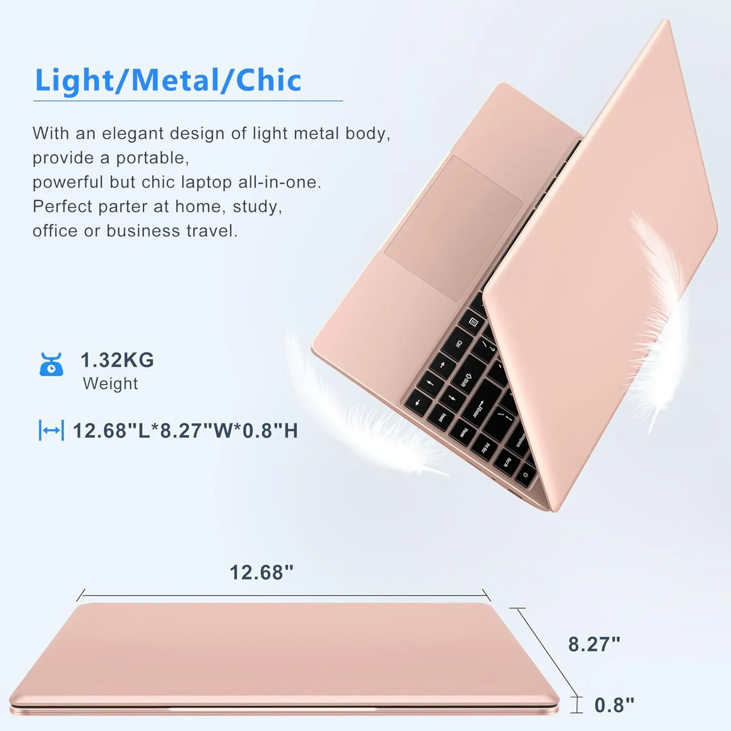 14" Win 11 Traditional Laptop 6GB 256GB SSD N4020 Laptop Celeron 2 Core 1920x1080 FHD Support 5G WiFi BT 4.2 512GB TF 1TB SSD Expand Cooling Fan for Business Study-Gold