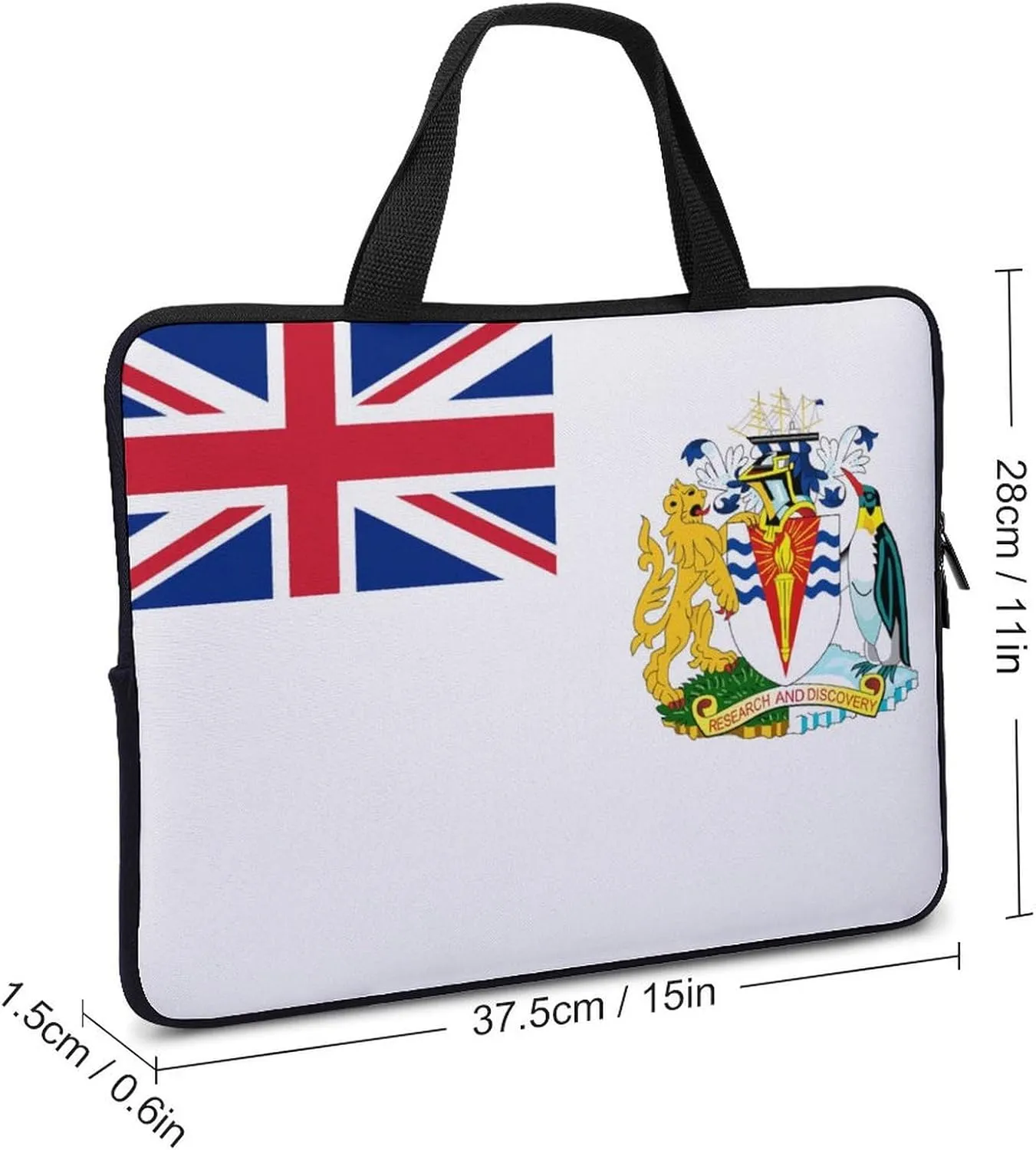 15-15.6 Inch Abkhazia Flag Laptop Sleeve Case, Durable Computer Bag with Handle