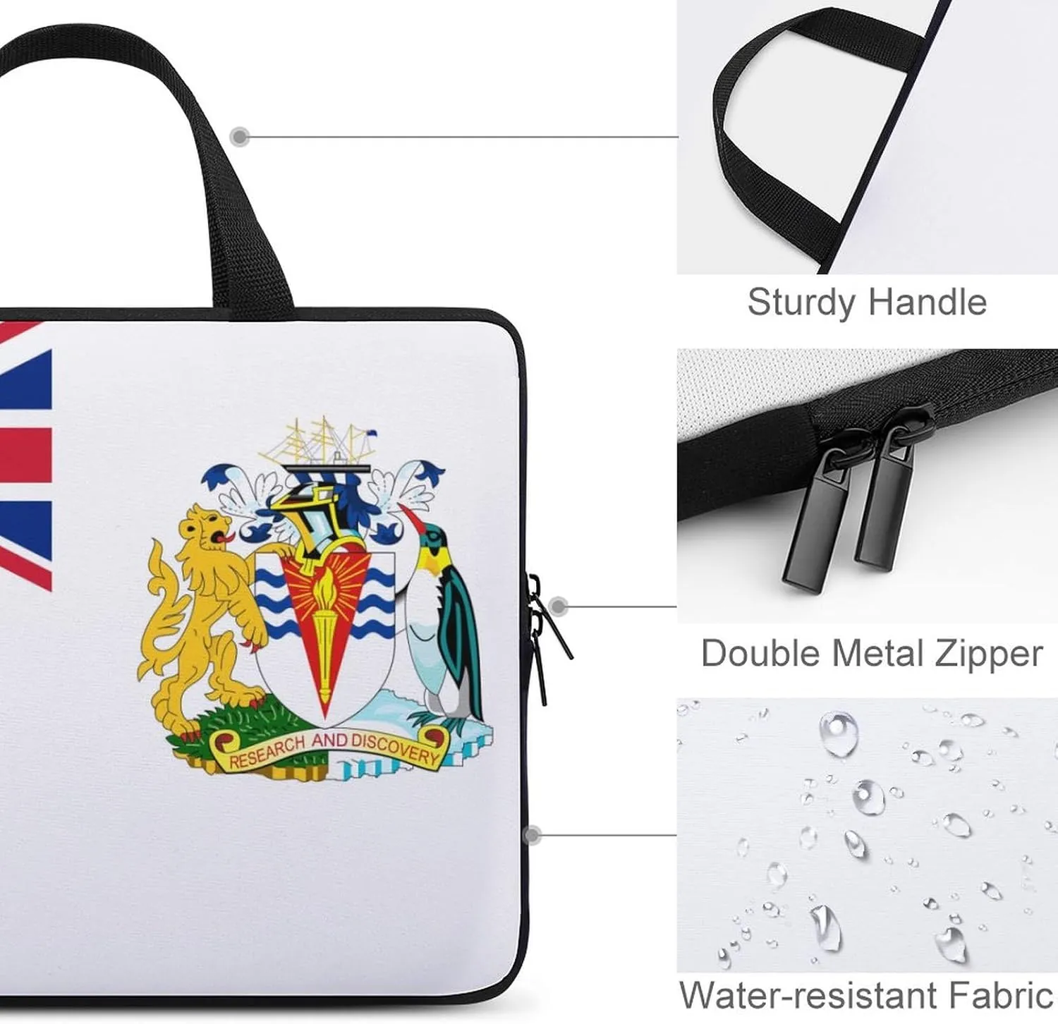 15-15.6 Inch Abkhazia Flag Laptop Sleeve Case, Durable Computer Bag with Handle