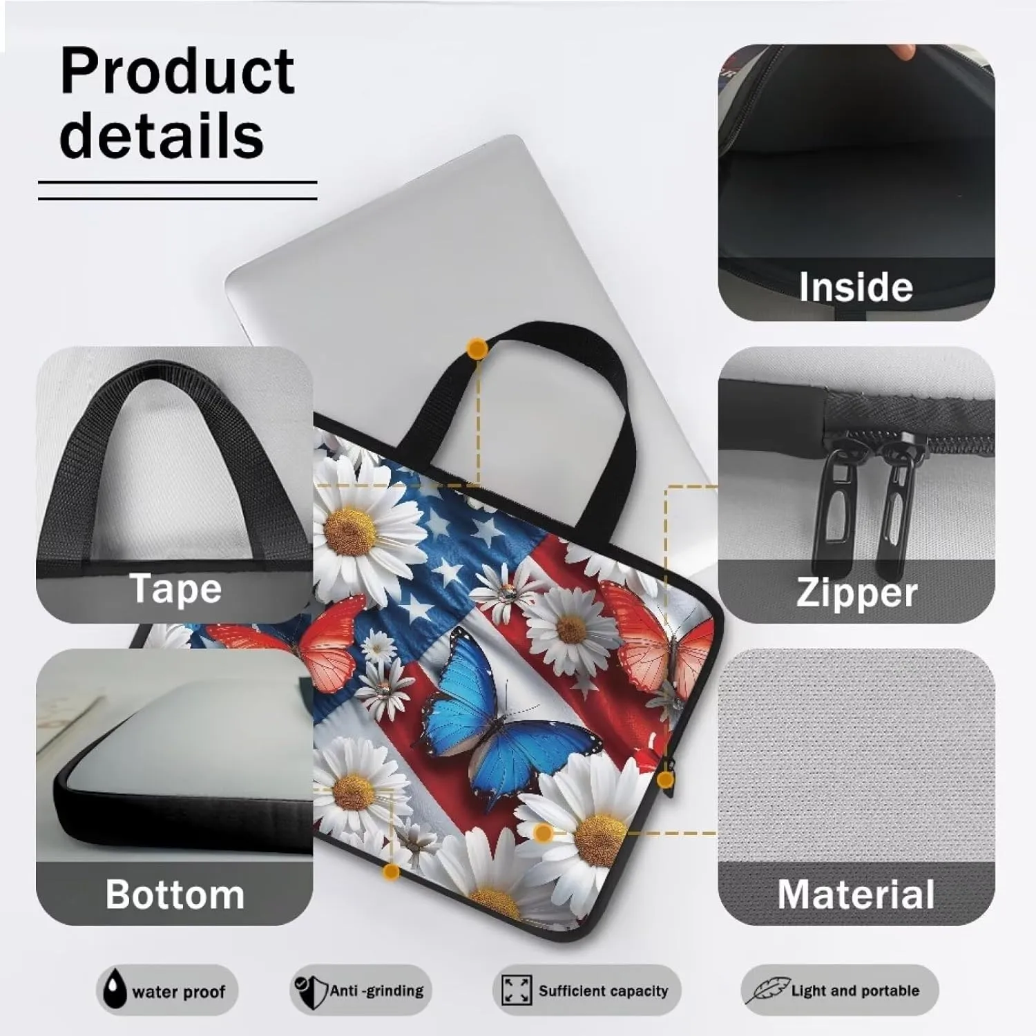 15.6 17inch Laptop Sleeve for Women,Laptop Case for Men,Computer Case,Computer Sleeve 15 inch Laptop with Handle