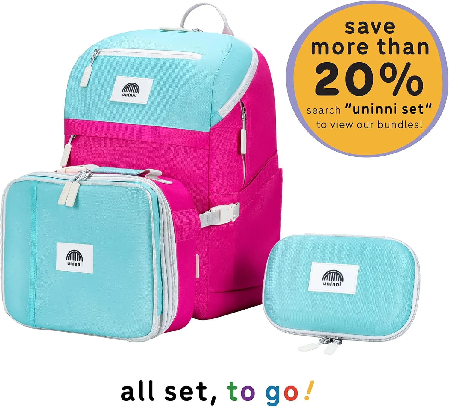 16" Kid's Backpack for Girls and Boys Age 6  with Padded, and Adjustable Shoulder Straps. Fits for Height 3'9" Above Kids (Color Block Fuchsia/Green)