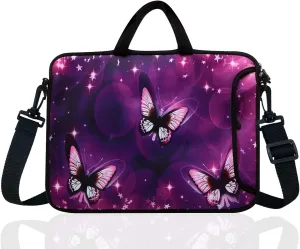 17-Inch to 17.3-Inch Neoprene Laptop Shoulder Messenger Bag Case Sleeve For 16 16.5 17 17.3" Inch Acer/Asus/Dell/Lenovo/HP/Macbook (Butterfly)