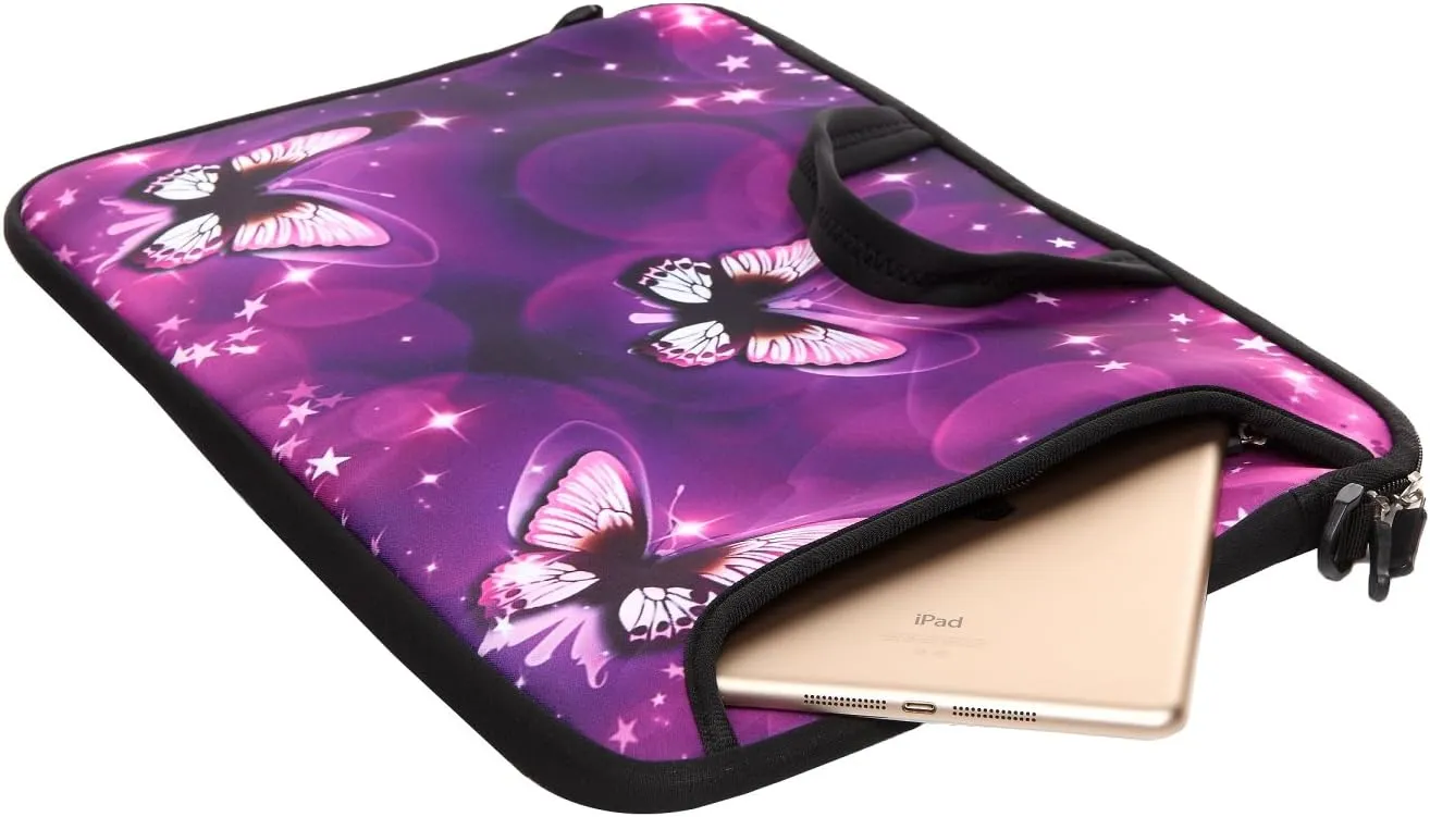 17-Inch to 17.3-Inch Neoprene Laptop Shoulder Messenger Bag Case Sleeve For 16 16.5 17 17.3" Inch Acer/Asus/Dell/Lenovo/HP/Macbook (Butterfly)