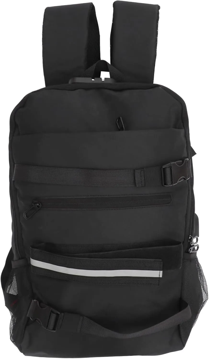 1Pc Skateboard Backpack with Theft Design Casual for Business Travel Charging Port Straps Capacity for Laptop Essentials for Men