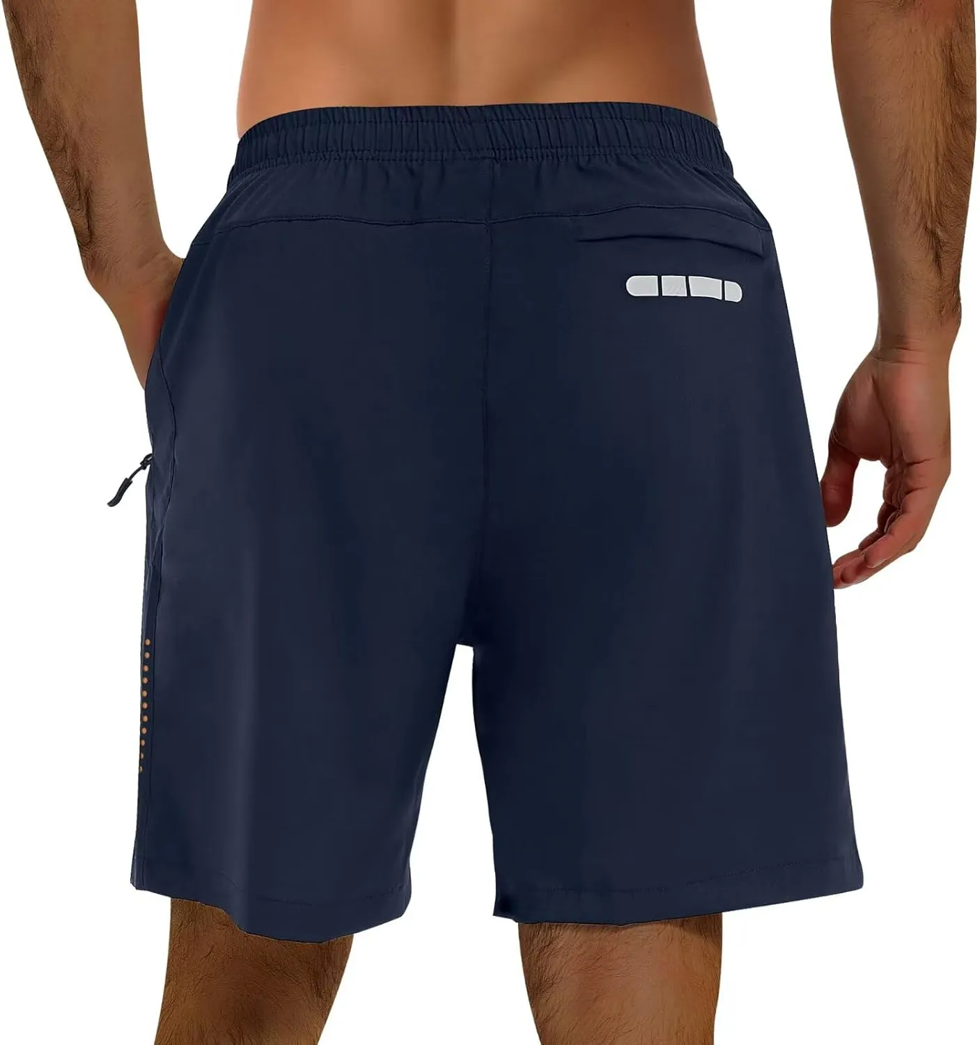 2 Pack Mens Athletic Shorts Quick Dry 7 Inch Running Shorts Breathable Mesh Gym Workout Shorts with Zipper Pockets