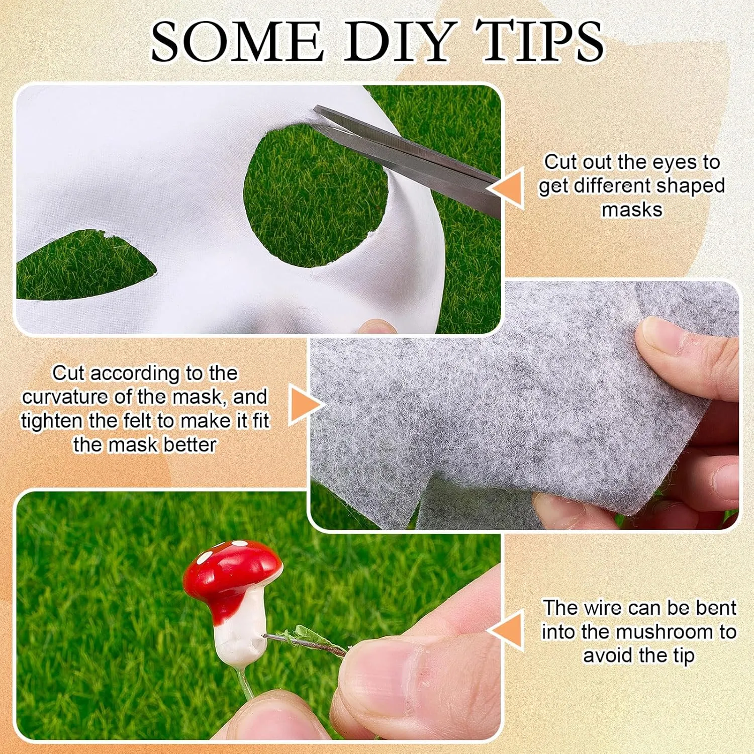 31 Pcs DIY Therian Mask Kit Blank Cat Mask Material Kit Accessories Set for Therian Gear Stuff
