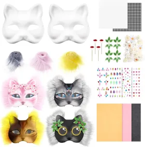 31 Pcs DIY Therian Mask Kit Blank Cat Mask Material Kit Accessories Set for Therian Gear Stuff