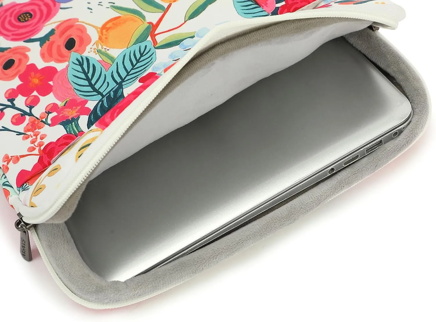 360° Protective 3 Pockets Laptop Sleeve Case Bag with Handle for MacBook Air 15 inch,MacBook Pro 16 inch and 15.6 inch Screen Laptop (Watercolor Flowers)