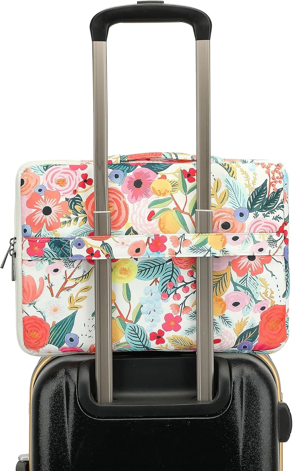 360° Protective 3 Pockets Laptop Sleeve Case Bag with Handle for MacBook Air 15 inch,MacBook Pro 16 inch and 15.6 inch Screen Laptop (Watercolor Flowers)