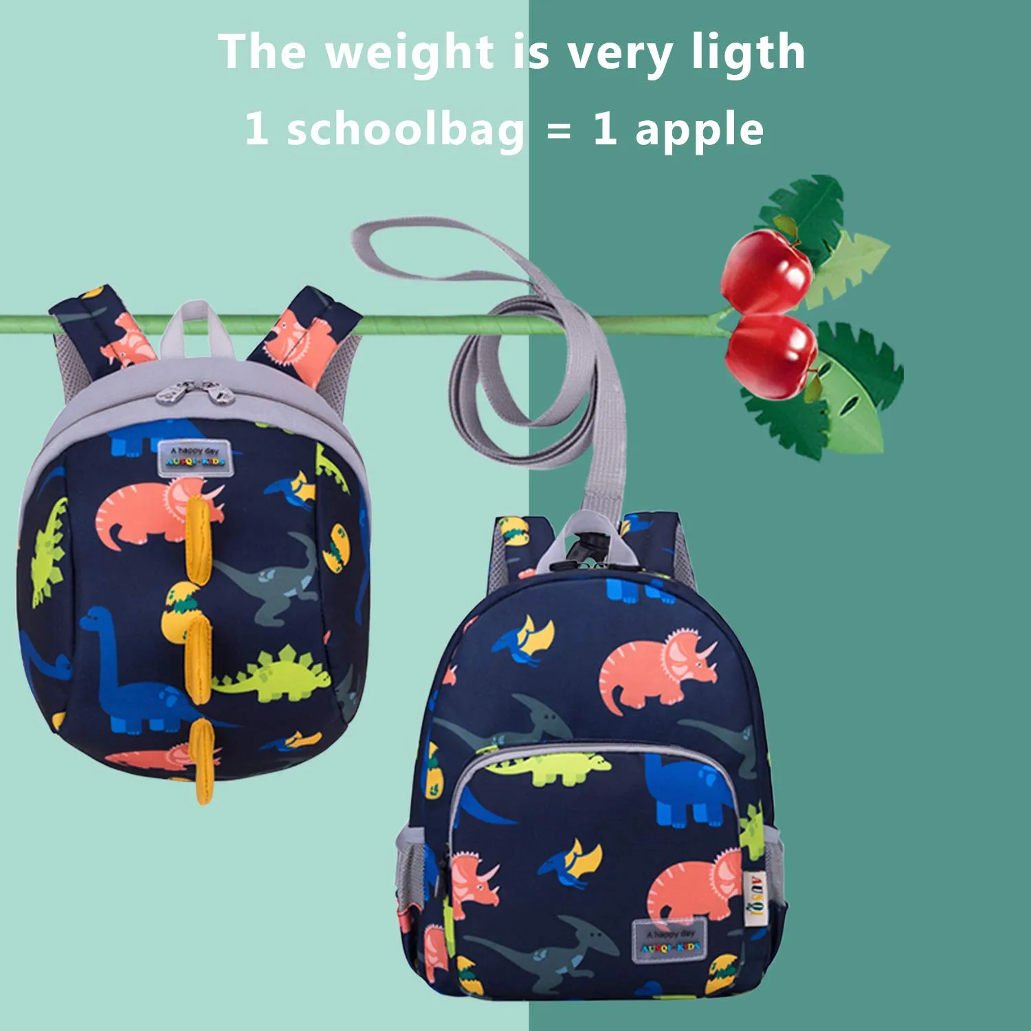 3D Dinosaur Backpack Toddler Backpacks for Boys and Girls Kids Backpack Waterproof Preschool Safety Harness Leash (Deep Blue)