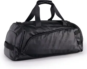 40L Travel Duffle Bag with Shoe Compartment, Waterproof Gym Bag with Multiple Compartments, Black (Basic)