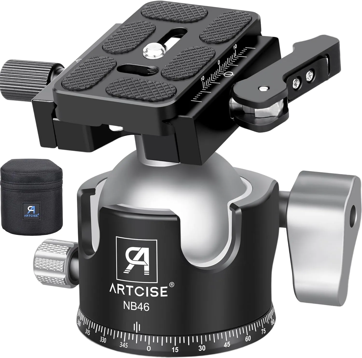 46mm Low ProfileTripod Ball Head with Lever Release ARTCISE Heavy Duty Ball Head Camera Ball Head with Arca Swiss Quick Release Plate for Camera Tripod Monopod DSLR Camcorder Telescope Max Load 55lbs
