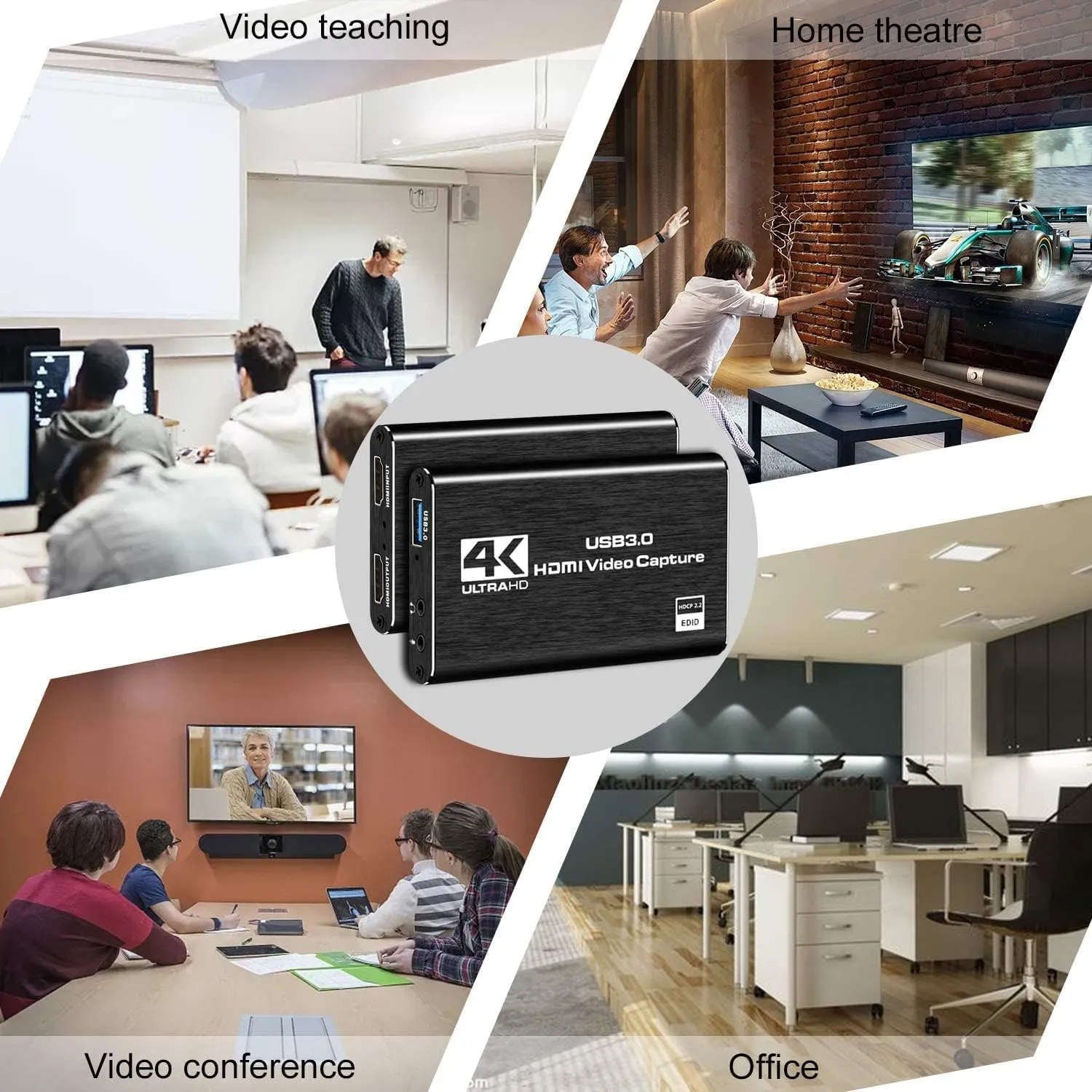 4K HDMI Capture Card for Streaming, Full HD 1080P 60FPS USB 3.0 Cam Link Game Audio Video Capture Card, Work with Camera/Nintendo Switch/Xbox/PS4/PS5/PC/OBS (Black)