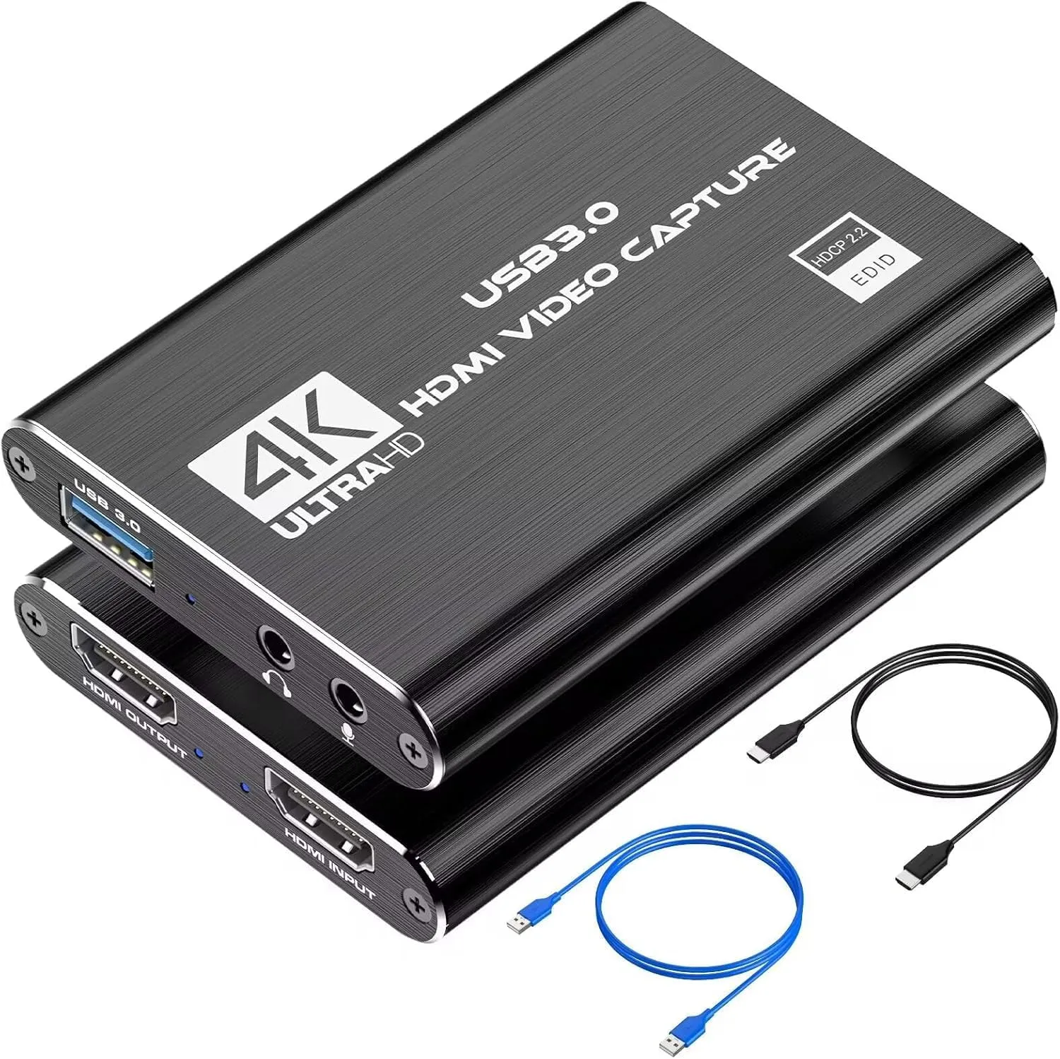 4K HDMI Capture Card for Streaming, Full HD 1080P 60FPS USB 3.0 Cam Link Game Audio Video Capture Card, Work with Camera/Nintendo Switch/Xbox/PS4/PS5/PC/OBS (Black)