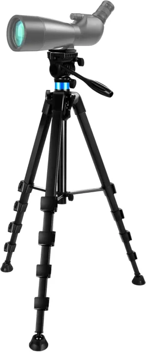 72.4 inch Spotting Scope and Binoculars Heavy Duty Tripod, Shooting Hunting Rest V Yoke Stand with Binoculars Adapter, Compatible with Monocular/Astronomical Telescope/DSLR Camera/Projector(Load 22Lb)