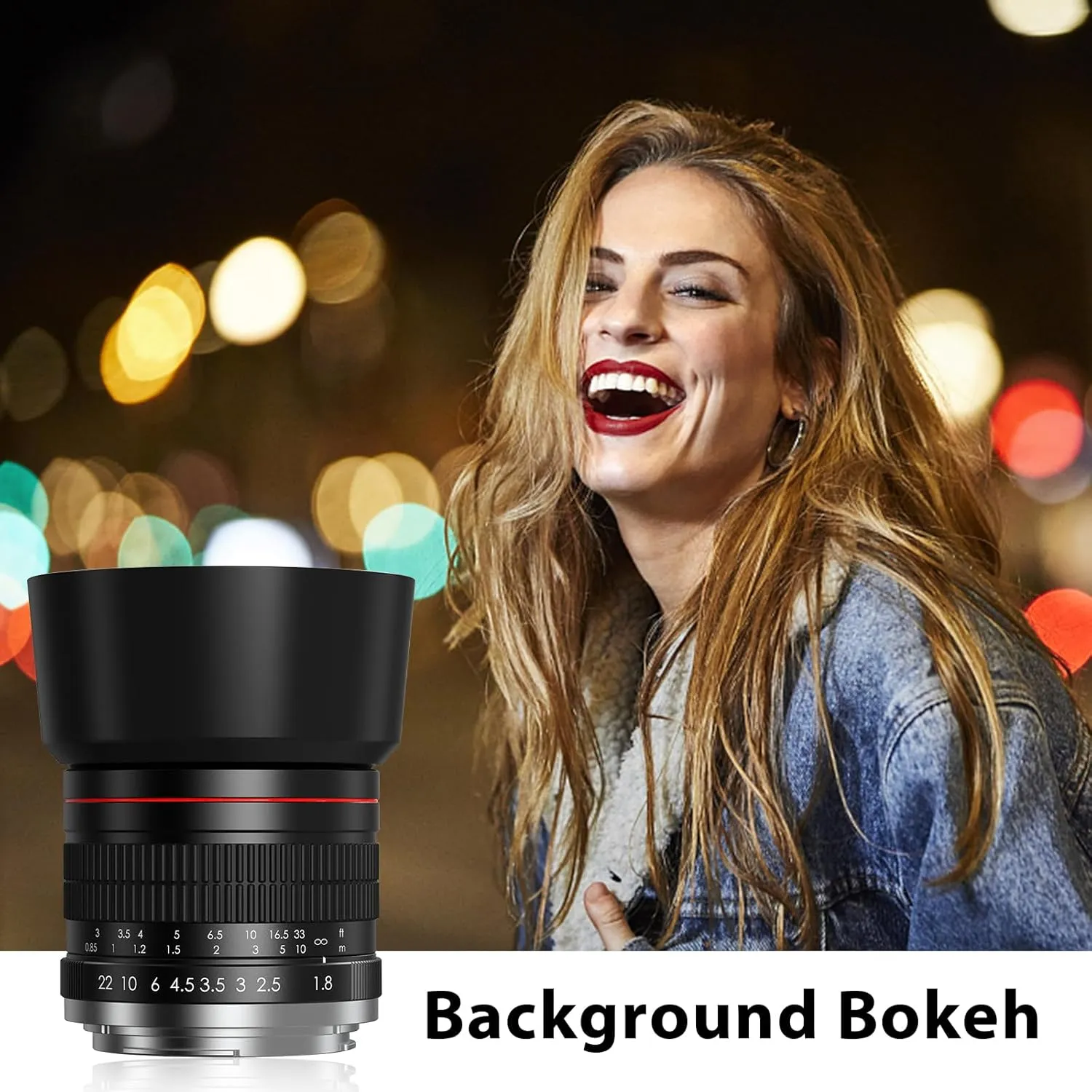 85mm Lens for Canon RF - 85mm f1.8 Portrait Lens Manual Focus(MF) for Canon EOS R/Ra/RP/R3/R5/R5 C/R6/R6 Mark II /R7/R8/R10/R50/R100 Mirrorless Camera (for Canon RF)