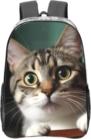 A Curious Cat Clear Backpack Waterproof Heavy Duty Pvc Transparent Backpack Cute See Through Backpack Clear Bags For College Work Travel