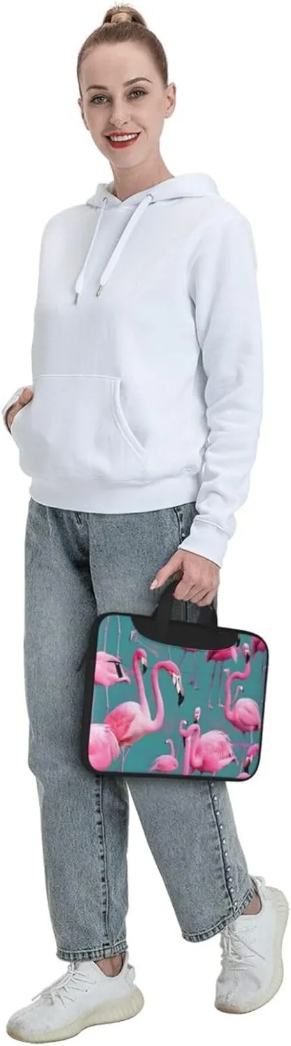 A Flock Of Flamingos Laptop Shoulder Bag,# Ultra Slim And Portable, With Padded Shoulder Strap And Handleã€‚