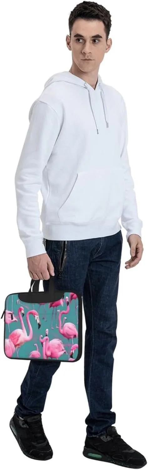 A Flock Of Flamingos Laptop Shoulder Bag,# Ultra Slim And Portable, With Padded Shoulder Strap And Handleã€‚