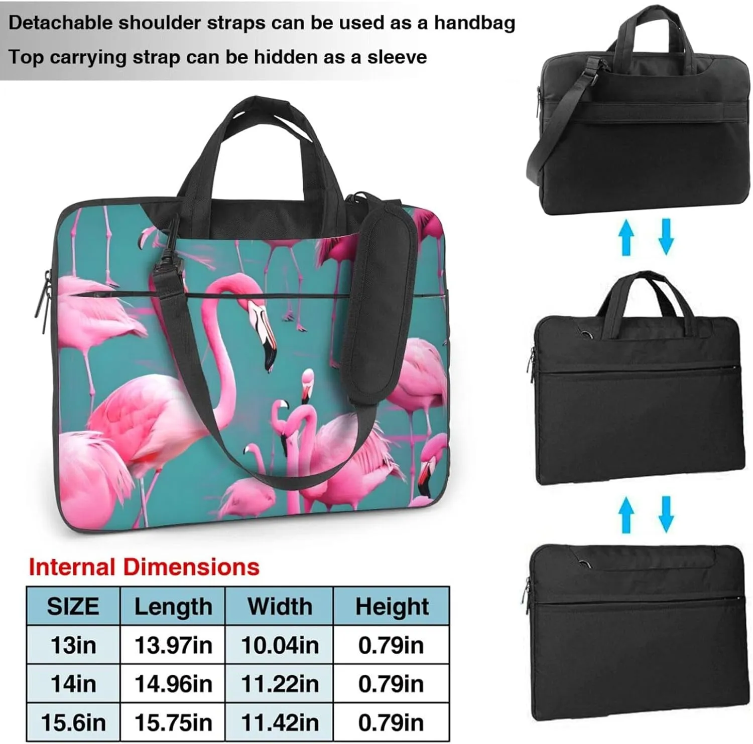 A Flock Of Flamingos Laptop Shoulder Bag,# Ultra Slim And Portable, With Padded Shoulder Strap And Handleã€‚