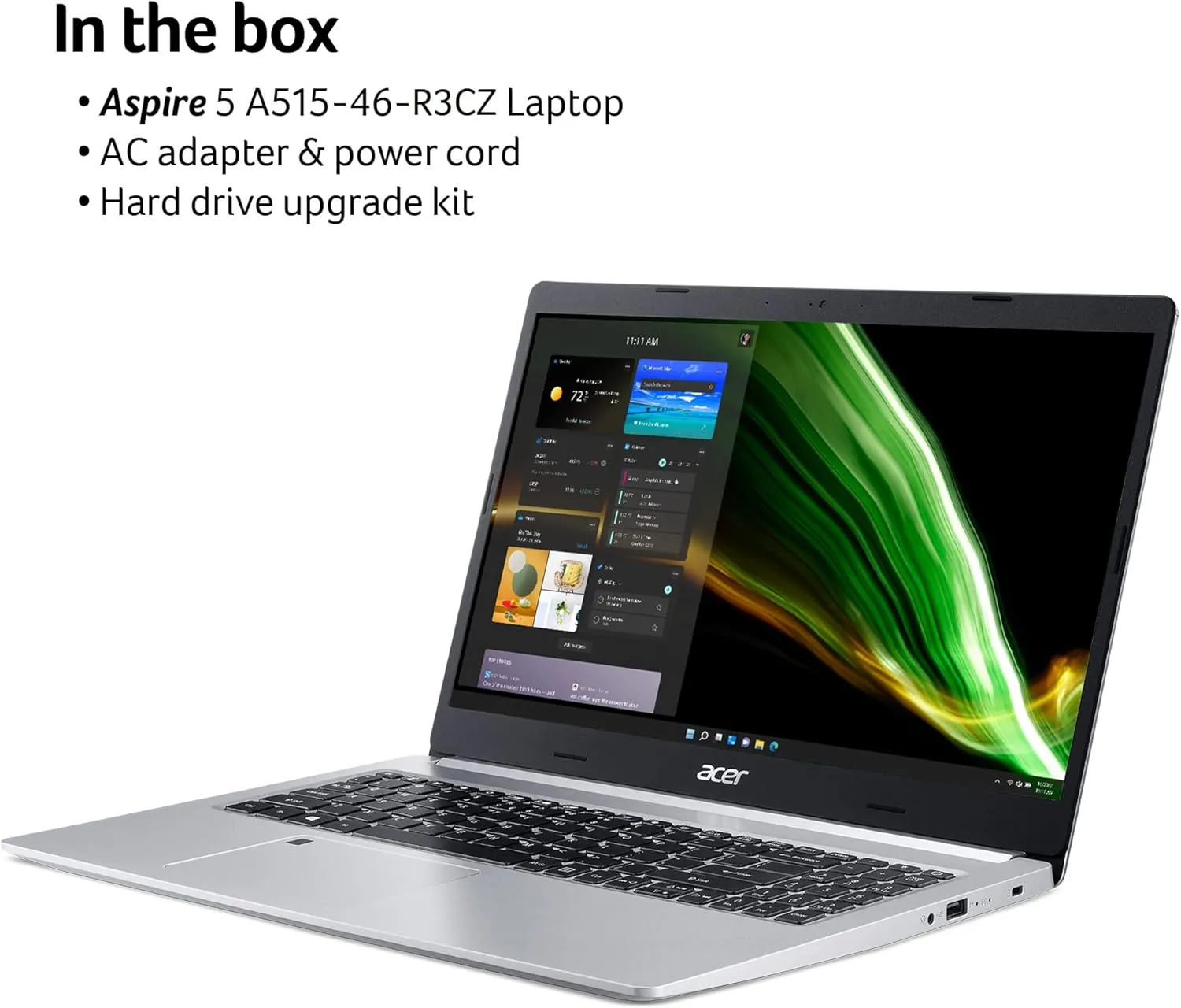 Acer Aspire 5 A515-46-R3CZ Slim Laptop | 15.6" Full HD IPS | AMD Ryzen 7 3700U Quad-Core Mobile Processor | 8GB DDR4 | 256GB NVMe SSD | WiFi 6 | Backlit KB | Fingerprint Reader | Windows 11 Home