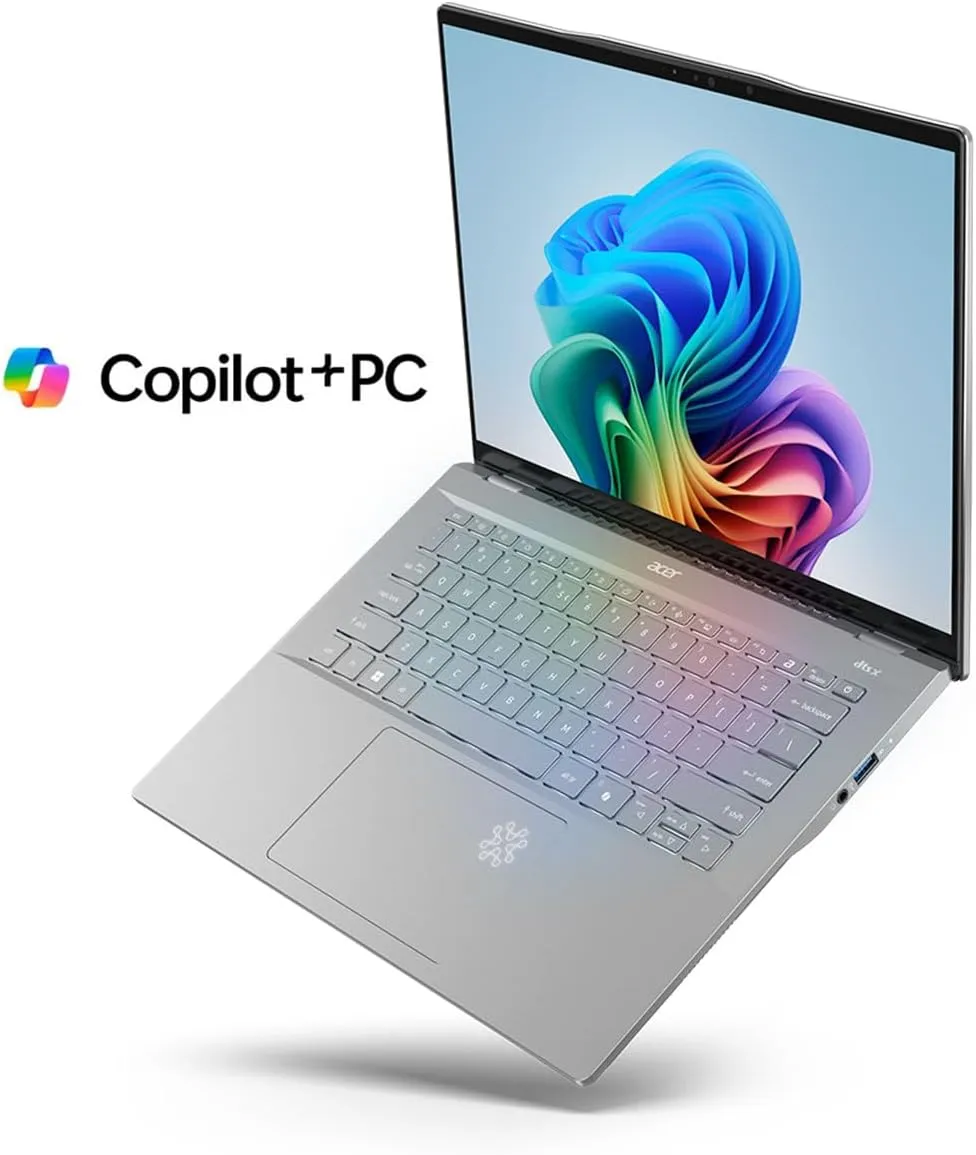 acer Swift 14 AI Copilot  PC | 14.5" 2.5K 120Hz Display | Unlock AI Experiences | Snapdragon X Plus 10-Core Processor | 16GB LPDDR5X | 1TB Gen 4 SSD | Wi-Fi 7 | Windows 11 Home | SF14-11-X128