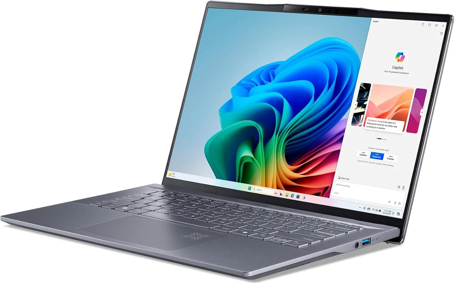 acer Swift 14 AI Copilot  PC | 14.5" 2.5K 120Hz Display | Unlock AI Experiences | Snapdragon X Plus 10-Core Processor | 16GB LPDDR5X | 1TB Gen 4 SSD | Wi-Fi 7 | Windows 11 Home | SF14-11-X128