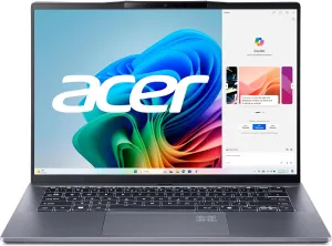 acer Swift Go 14 AI Copilot  PC | 14.5" 2.5K 120Hz Display | Unlock AI Experiences | Snapdragon X Plus 8-Core Processor | 16GB RAM | 1TB Gen 4 SSD | Wi-Fi 7 | Windows 11 Home | SFG14-01-X006