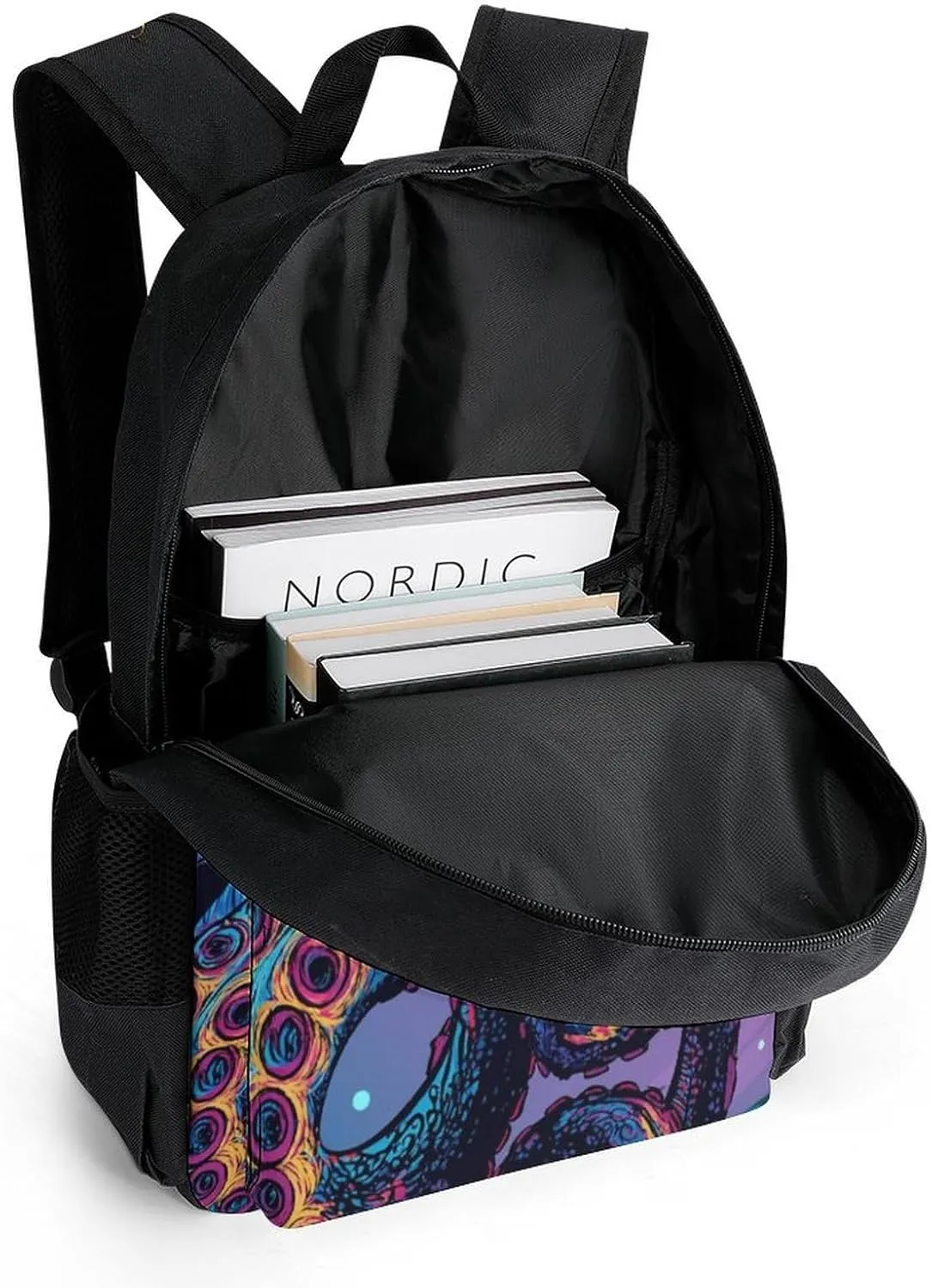 Adults Lightweight Octopus Art Rucksacks Large Capacity Bookbag With Adjustable Shoulder Straps for Trekking Outdoors Bicycle
