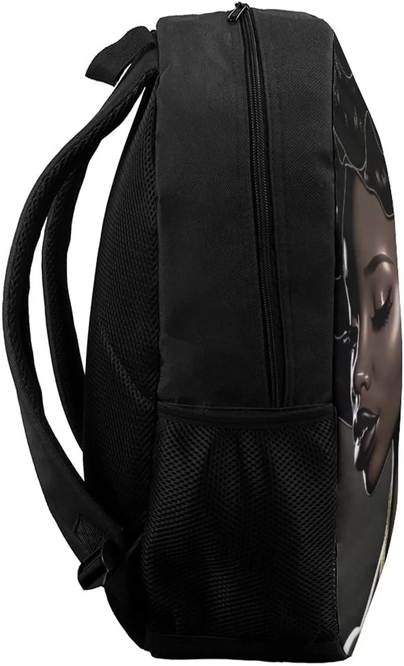 African American Black Woman Backpack with Adjustable Straps, Suitable for Travel Picnics Activities