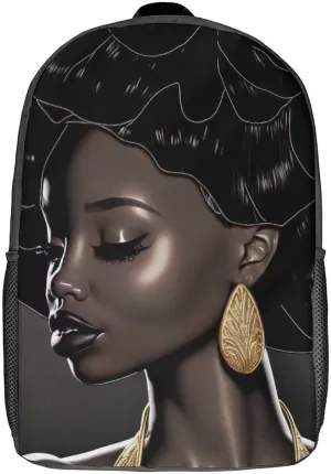 African American Black Woman Backpack with Adjustable Straps, Suitable for Travel Picnics Activities