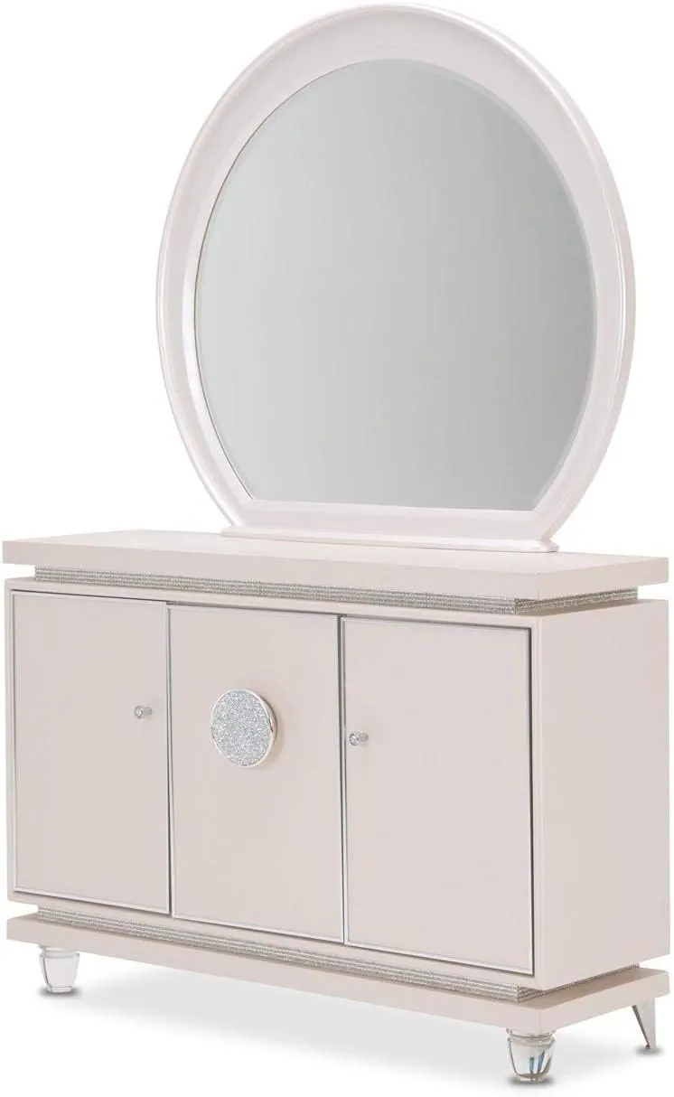 Aico Amini Glimmering Heights Server & Mirror in Ivory