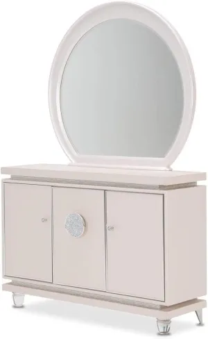 Aico Amini Glimmering Heights Server & Mirror in Ivory