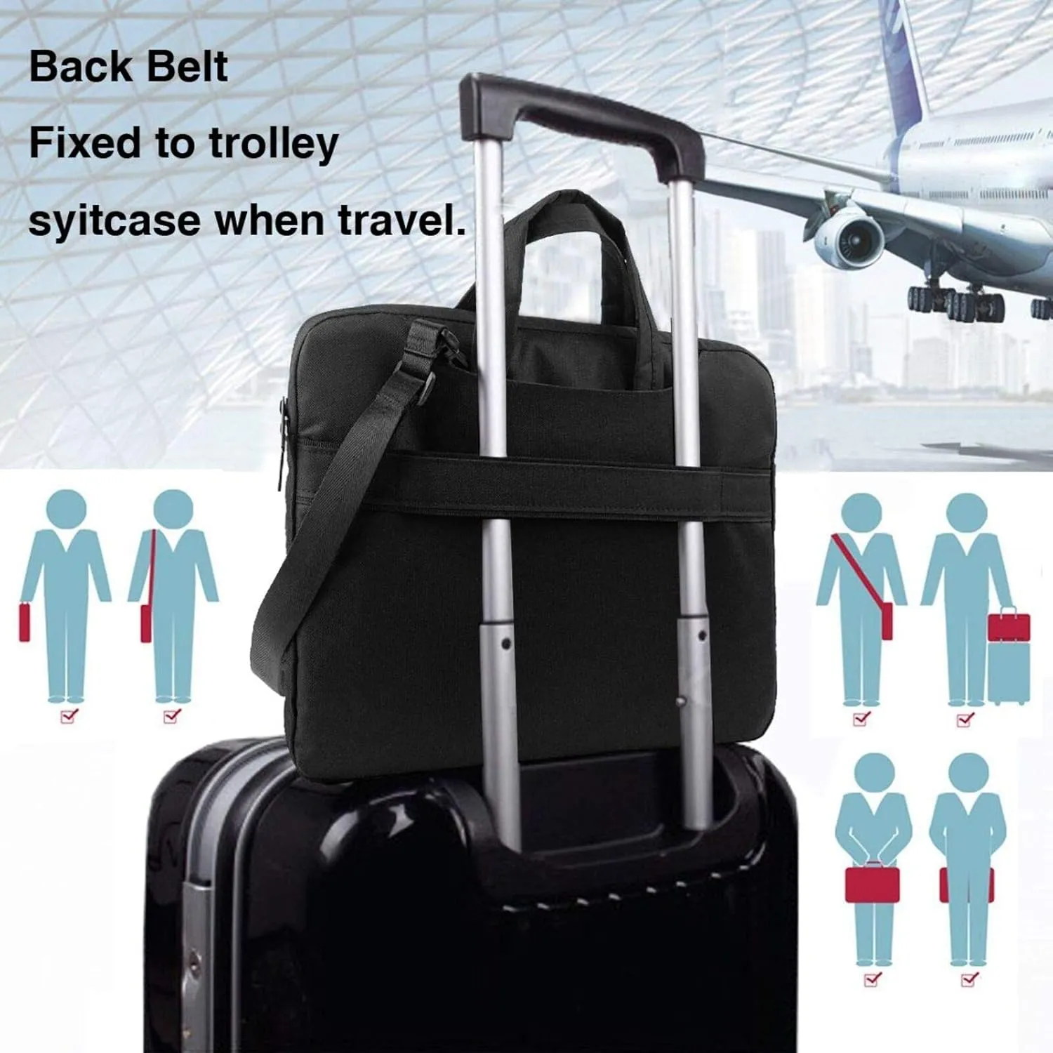Aircraft Fighter Jets Print Laptop Shoulder Bag With Shoulder Strap Briefcase Slim Computer Bag For Women Men
