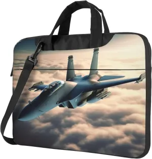 Aircraft Fighter Jets Print Laptop Shoulder Bag With Shoulder Strap Briefcase Slim Computer Bag For Women Men