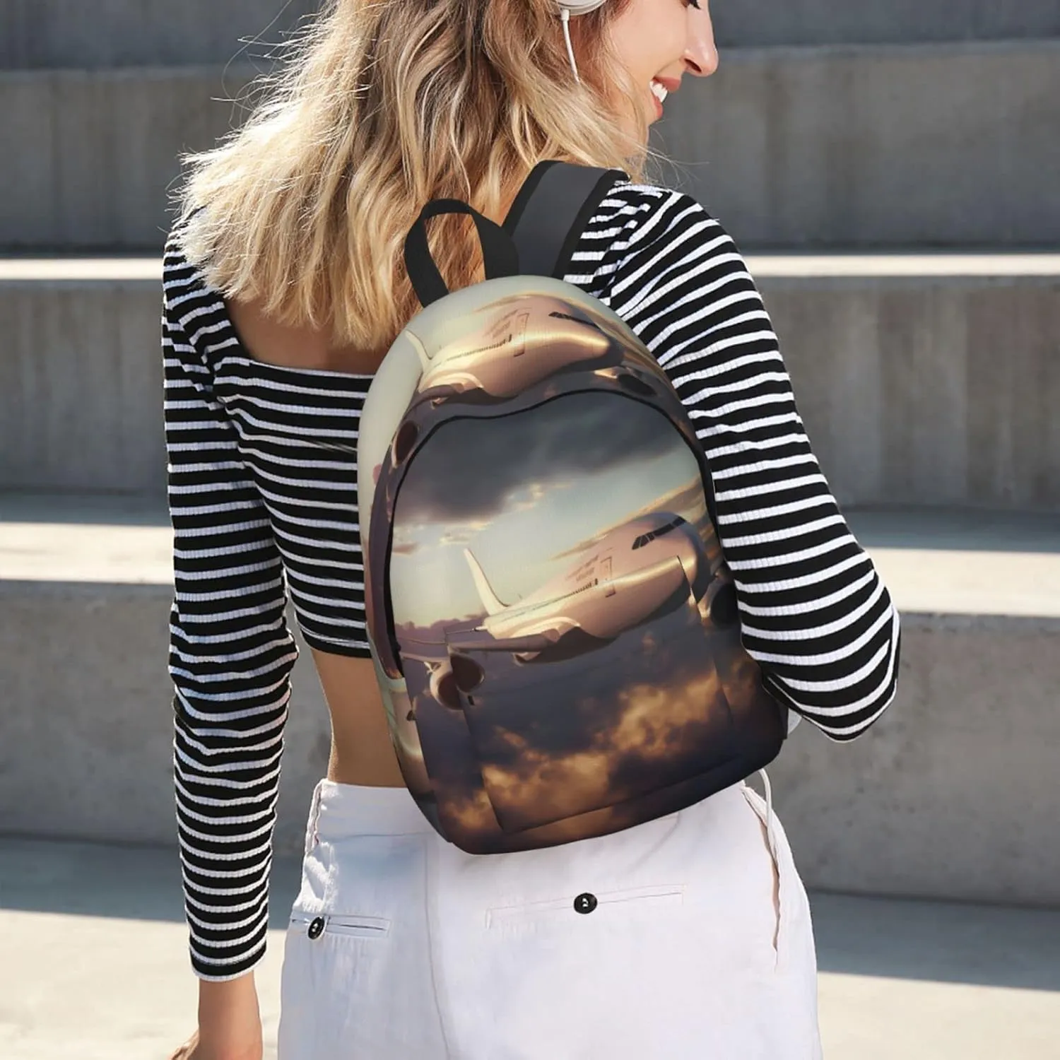 Airplane Backpack with Adjustable Straps, Suitable for Travel Picnics Activities