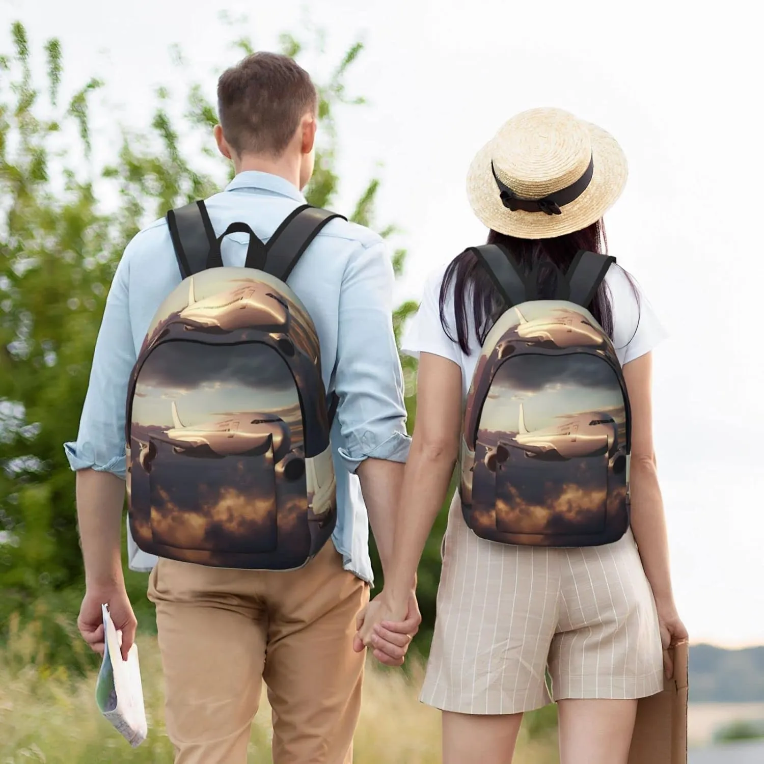 Airplane Backpack with Adjustable Straps, Suitable for Travel Picnics Activities