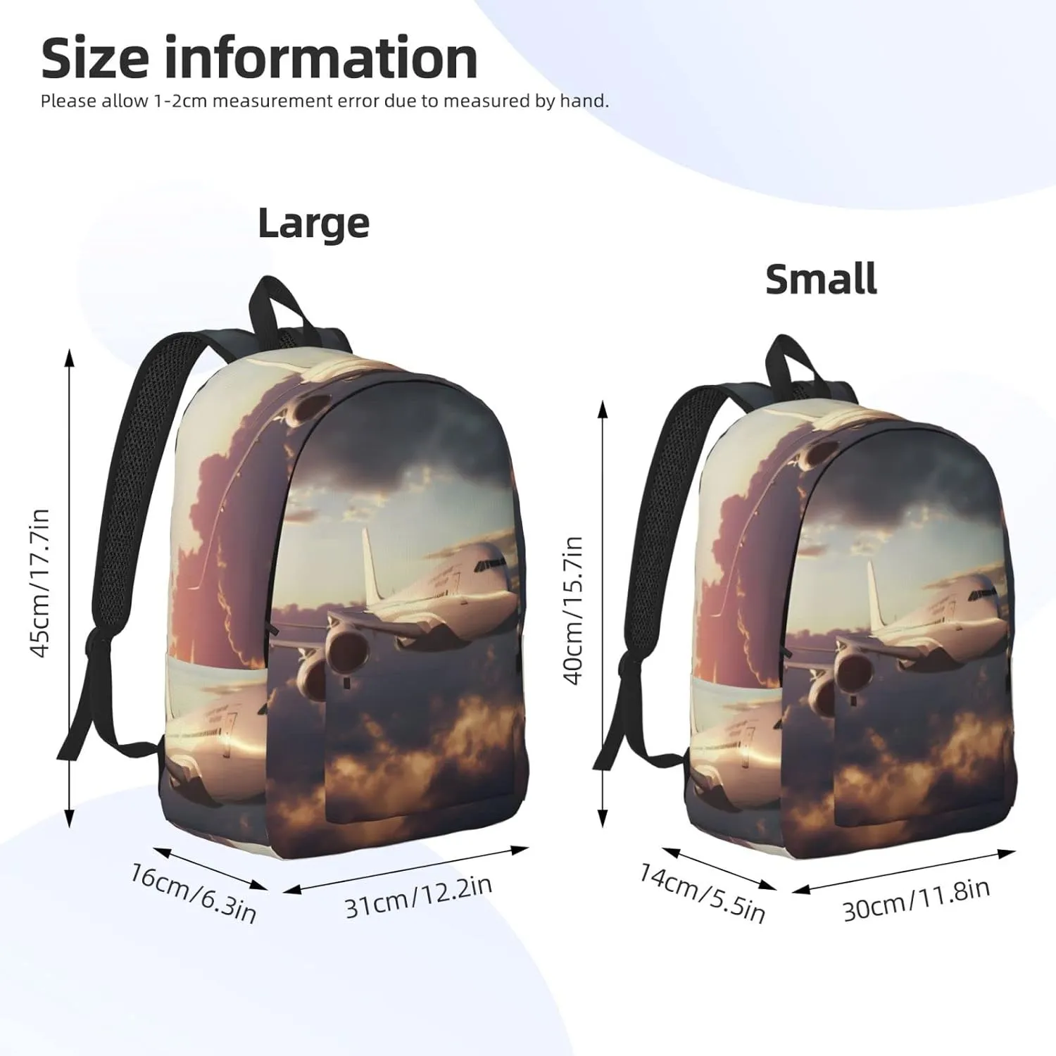 Airplane Backpack with Adjustable Straps, Suitable for Travel Picnics Activities
