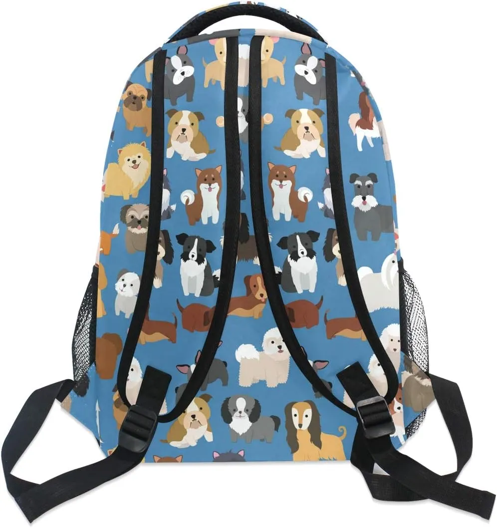 ALAZA Cute Doodle Dog Print Puppy Animal Large Backpack for Kids Boys Girls Student Personalized Laptop iPad Tablet Travel School Bag with Multiple Pockets
