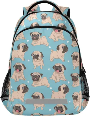 ALAZA Funny Cartoon Pugs Puppy Dogs Backpacks Travel Laptop Daypack School Book Bag for Men Women Teens Kids 33
