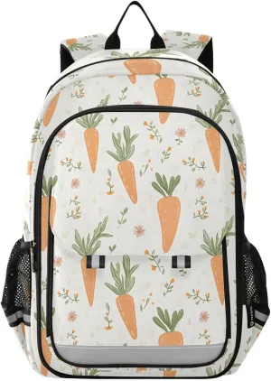 ALAZA Orange Carrots Green Leaves Laptop Backpack Purse for Women Men School Bag 17 Inch Bookbag Student Boys Girls Travel Casual Daypack